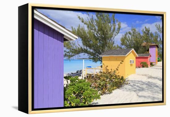 Cabana on Half Moon Cay, Little San Salvador Island, Bahamas, West Indies, Central America-Richard Cummins-Framed Premier Image Canvas