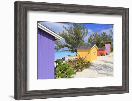 Cabana on Half Moon Cay, Little San Salvador Island, Bahamas, West Indies, Central America-Richard Cummins-Framed Photographic Print