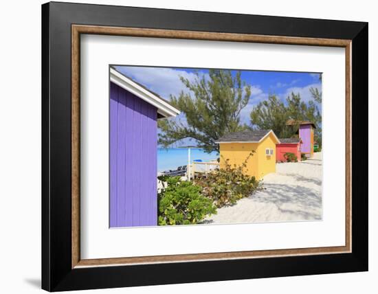 Cabana on Half Moon Cay, Little San Salvador Island, Bahamas, West Indies, Central America-Richard Cummins-Framed Photographic Print