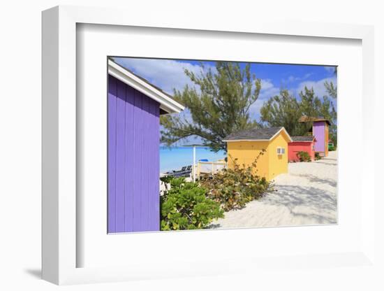 Cabana on Half Moon Cay, Little San Salvador Island, Bahamas, West Indies, Central America-Richard Cummins-Framed Photographic Print