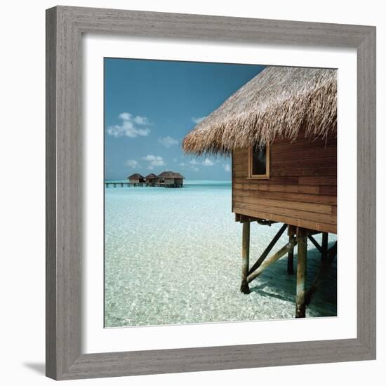 Cabana Raised Above the Ocean-null-Framed Photographic Print