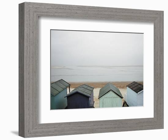 Cabanas on Empty Beach-null-Framed Photographic Print