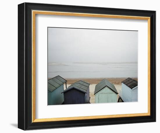 Cabanas on Empty Beach-null-Framed Photographic Print