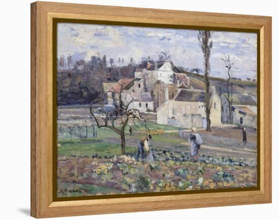 Cabbage Patch Near the Village, 1875-Camille Pissarro-Framed Premier Image Canvas