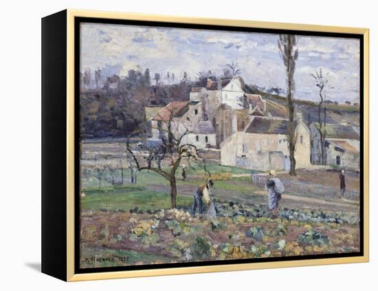 Cabbage Patch Near the Village, 1875-Camille Pissarro-Framed Premier Image Canvas