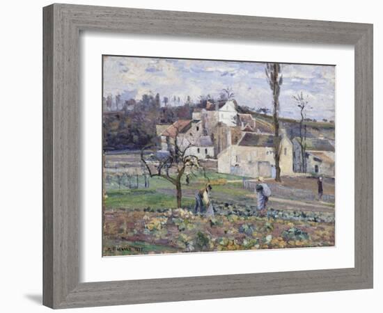 Cabbage Patch Near the Village, 1875-Camille Pissarro-Framed Giclee Print