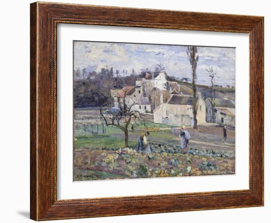 Cabbage Patch Near the Village, 1875-Camille Pissarro-Framed Giclee Print