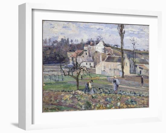 Cabbage Patch Near the Village, 1875-Camille Pissarro-Framed Giclee Print