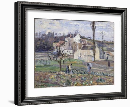 Cabbage Patch Near the Village, 1875-Camille Pissarro-Framed Giclee Print