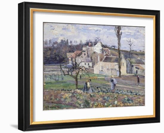 Cabbage Patch Near the Village, 1875-Camille Pissarro-Framed Giclee Print