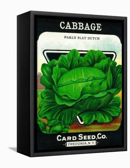 Cabbage Seed Packet-Lantern Press-Framed Stretched Canvas