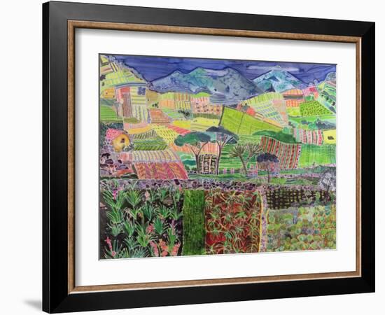 Cabbages and Lillies Revisited, Guatemala, 2006 (Dyes on Silk)-Hilary Simon-Framed Giclee Print