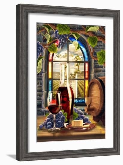 Cabernet Sauvingon (Image Only)-Lantern Press-Framed Art Print