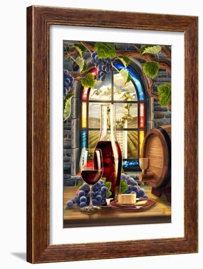 Cabernet Sauvingon (Image Only)-Lantern Press-Framed Art Print