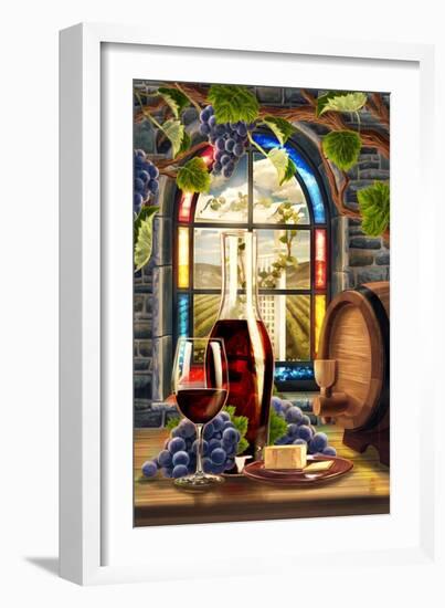 Cabernet Sauvingon (Image Only)-Lantern Press-Framed Art Print