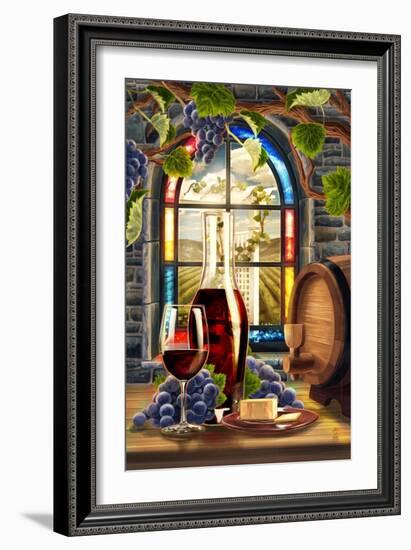 Cabernet Sauvingon (Image Only)-Lantern Press-Framed Art Print