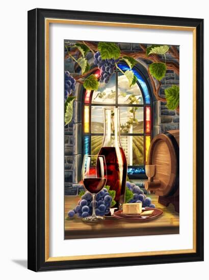 Cabernet Sauvingon (Image Only)-Lantern Press-Framed Art Print