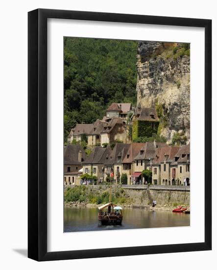 Caberre Boat on the River Dordogne, La Roque-Gageac, Dordogne, France, Europe-Peter Richardson-Framed Photographic Print