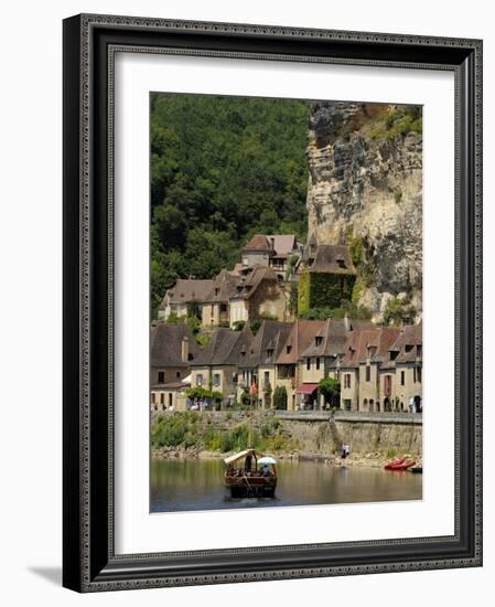 Caberre Boat on the River Dordogne, La Roque-Gageac, Dordogne, France, Europe-Peter Richardson-Framed Photographic Print