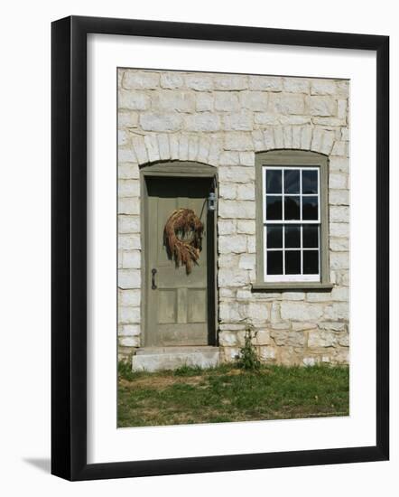 Cabin and Historical Village at the Daniel Boone Homestead, Defiance, Missouri, USA-Walter Bibikow-Framed Photographic Print