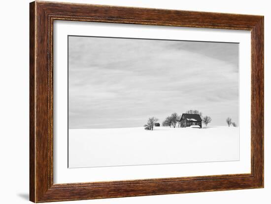 Cabin Atop the Snowy Ridge III-Don Schwartz-Framed Art Print