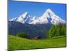 Cabin Below Watzmann Mountain in Bavarian Alps-Walter Geiersperger-Mounted Photographic Print