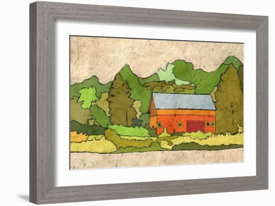 Cabin in the Green Forest-Ynon Mabat-Framed Art Print