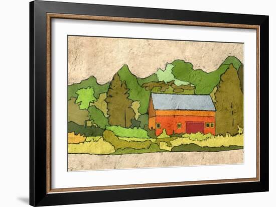 Cabin in the Green Forest-Ynon Mabat-Framed Art Print