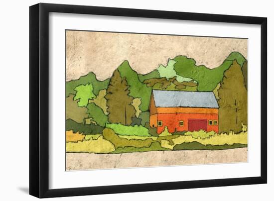 Cabin in the Green Forest-Ynon Mabat-Framed Art Print