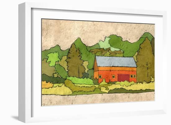 Cabin in the Green Forest-Ynon Mabat-Framed Art Print