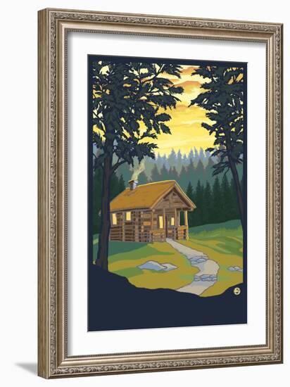 Cabin in the Woods-Lantern Press-Framed Art Print