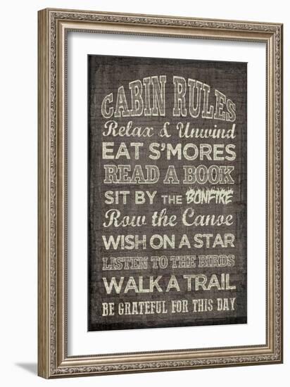 Cabin Rules-Erin Clark-Framed Giclee Print