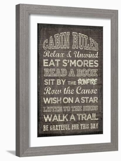 Cabin Rules-Erin Clark-Framed Giclee Print