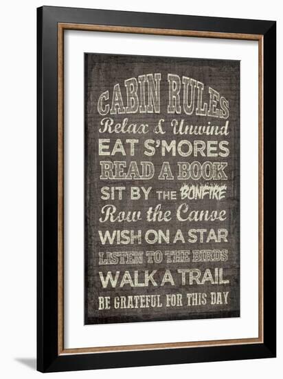 Cabin Rules-Erin Clark-Framed Giclee Print