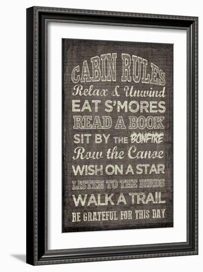 Cabin Rules-Erin Clark-Framed Giclee Print