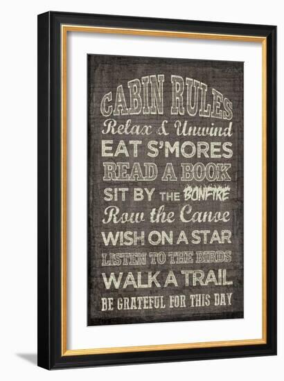 Cabin Rules-Erin Clark-Framed Giclee Print