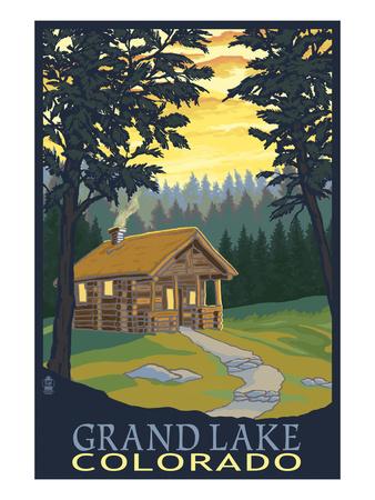 Cabin Scene Grand Lake Colorado Art Print By Lantern Press