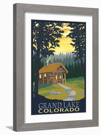 Cabin Scene - Grand Lake, Colorado-Lantern Press-Framed Art Print