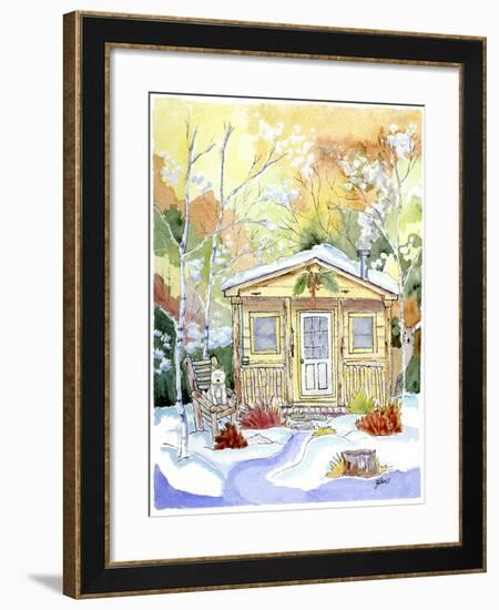 Cabin Snow-Jennifer Zsolt-Framed Giclee Print