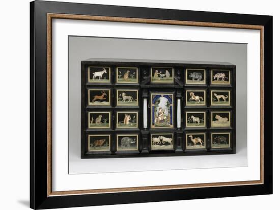 Cabinet, C.1620 (Pearwood, Ebony, Alabaster and Pietre Dure Panels)-Italian-Framed Giclee Print