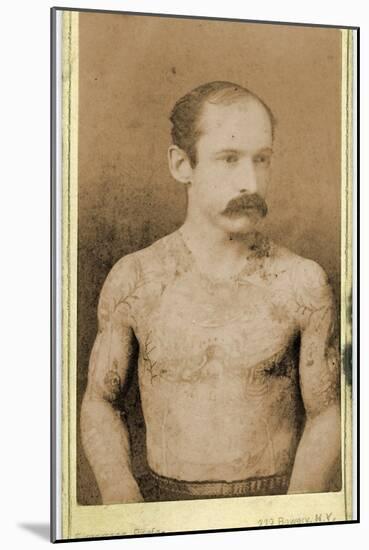 Cabinet Card of a Tattooed Man, C.1899-Charles Eisenmann-Mounted Photographic Print