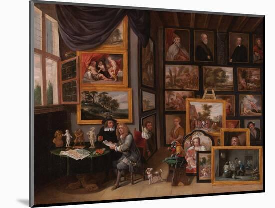 Cabinet D'amateur, 17Th Century (Oil on Canvas)-David the Younger Teniers-Mounted Giclee Print