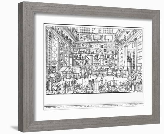 Cabinet of Physics, 1687-Jacques Sébastien Le Clerc-Framed Giclee Print