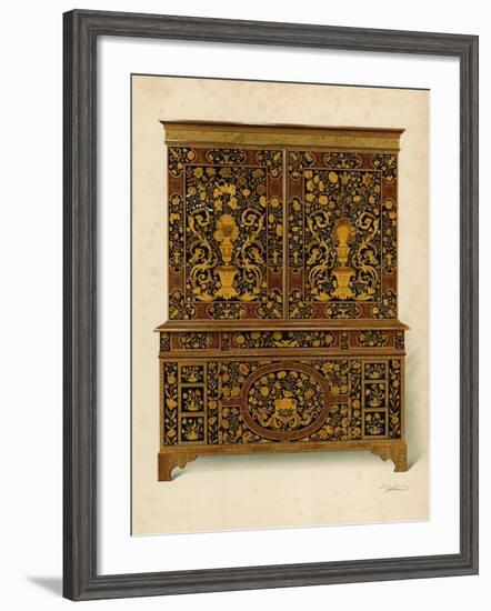 Cabinet Press Inlaid with Marqueterie, Property of the Marquess of Exeter-Shirley Charles Llewellyn Slocombe-Framed Giclee Print