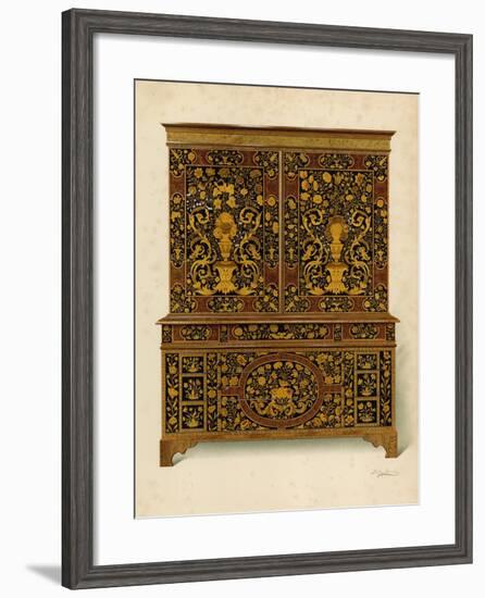 Cabinet Press Inlaid with Marqueterie, Property of the Marquess of Exeter-Shirley Charles Llewellyn Slocombe-Framed Giclee Print