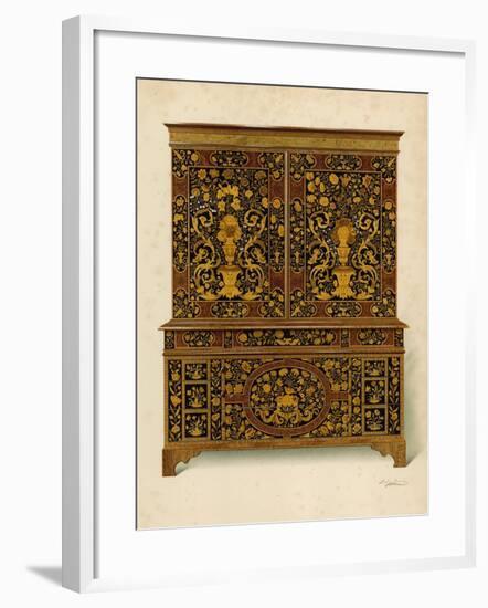 Cabinet Press Inlaid with Marqueterie, Property of the Marquess of Exeter-Shirley Charles Llewellyn Slocombe-Framed Giclee Print