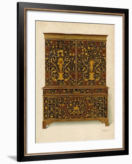 Cabinet Press Inlaid with Marqueterie, Property of the Marquess of Exeter-Shirley Charles Llewellyn Slocombe-Framed Giclee Print