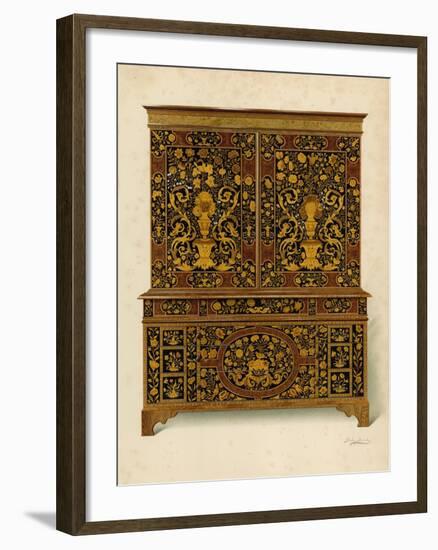 Cabinet Press Inlaid with Marqueterie, Property of the Marquess of Exeter-Shirley Charles Llewellyn Slocombe-Framed Giclee Print