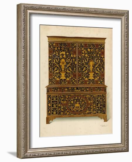 Cabinet Press Inlaid with Marqueterie, Property of the Marquess of Exeter-Shirley Charles Llewellyn Slocombe-Framed Giclee Print