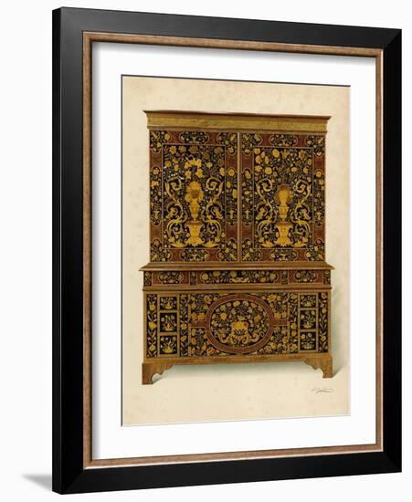 Cabinet Press Inlaid with Marqueterie, Property of the Marquess of Exeter-Shirley Charles Llewellyn Slocombe-Framed Giclee Print